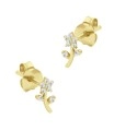 Beautiful Flower CZ Silver Stud Earring STS-6687